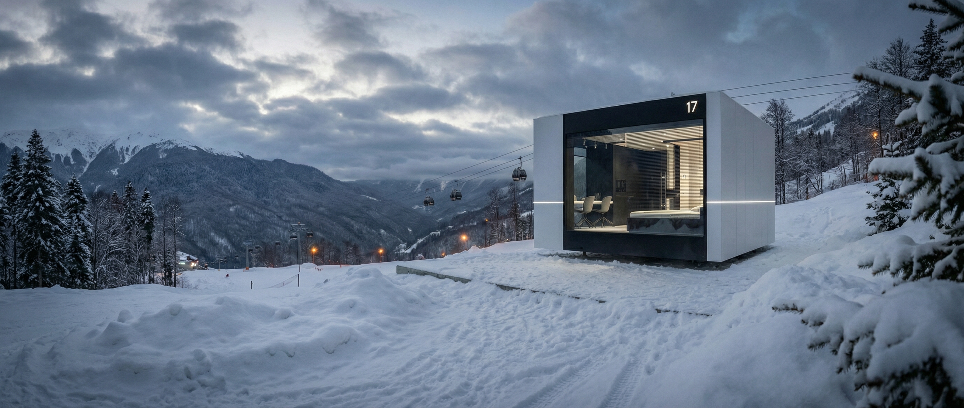 Сьют на горном склоне в Красной Поляне