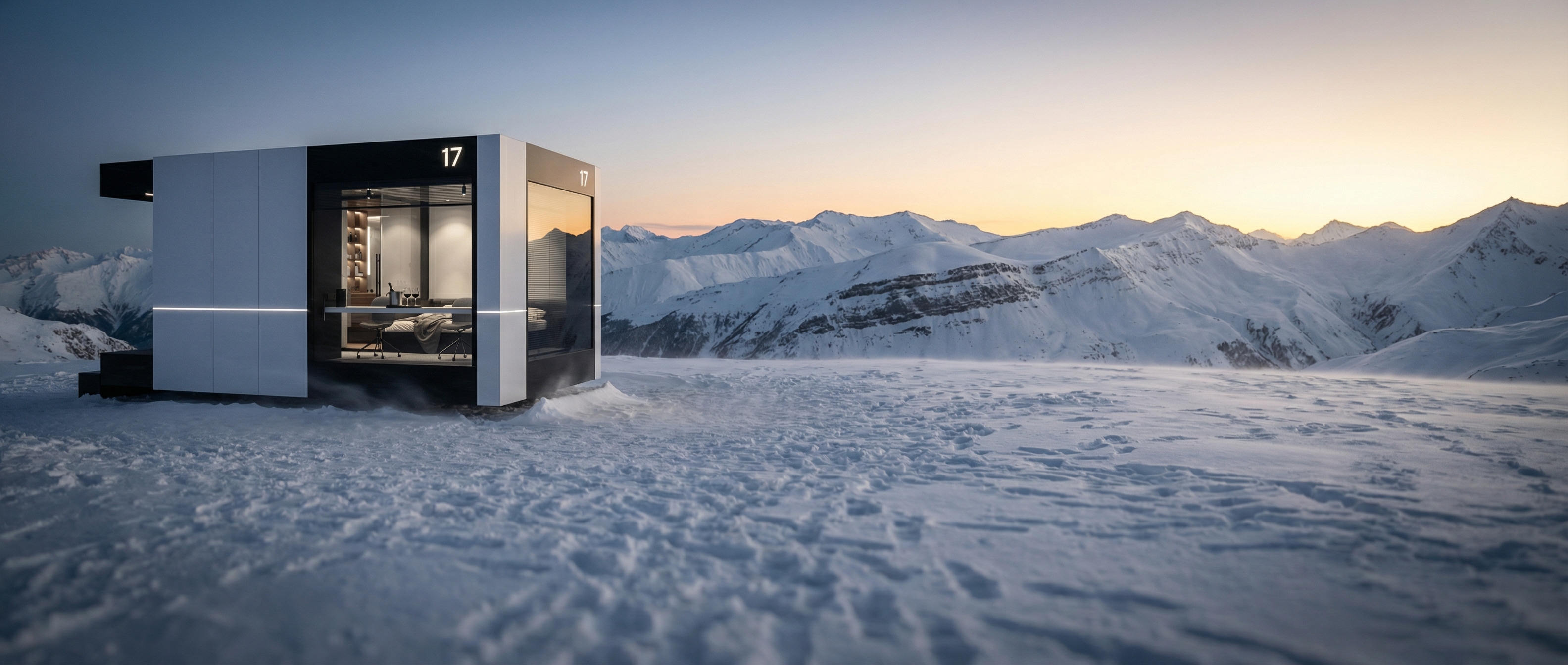 Автономный панорамный сьют Гиперборея на фоне природного ландшафта